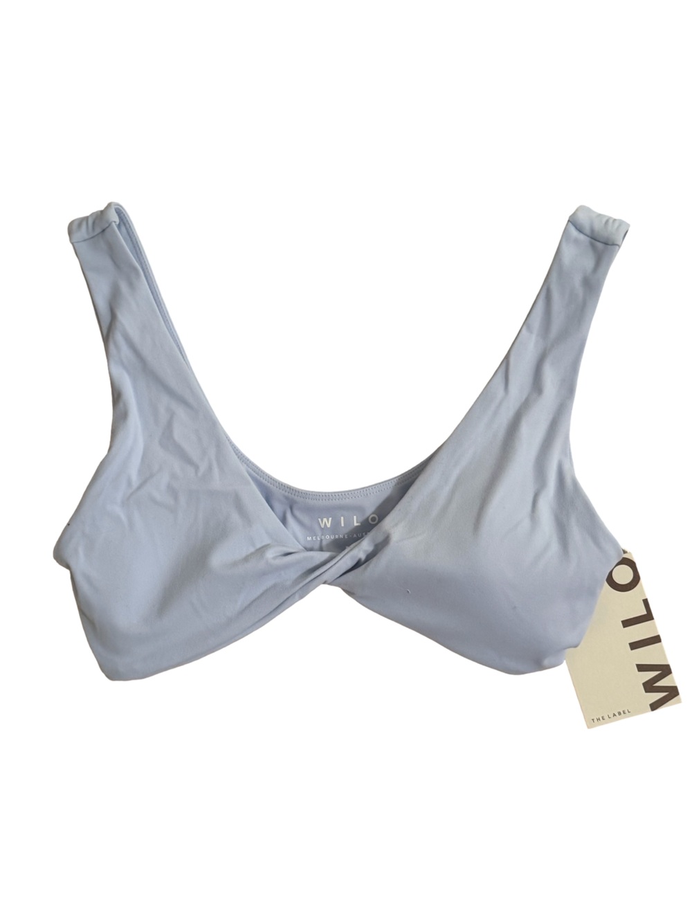 Wilo The Label Twist Sports Bra & V Waist Biker Short Set Powder Blue M NWT - Picture 4 of 8